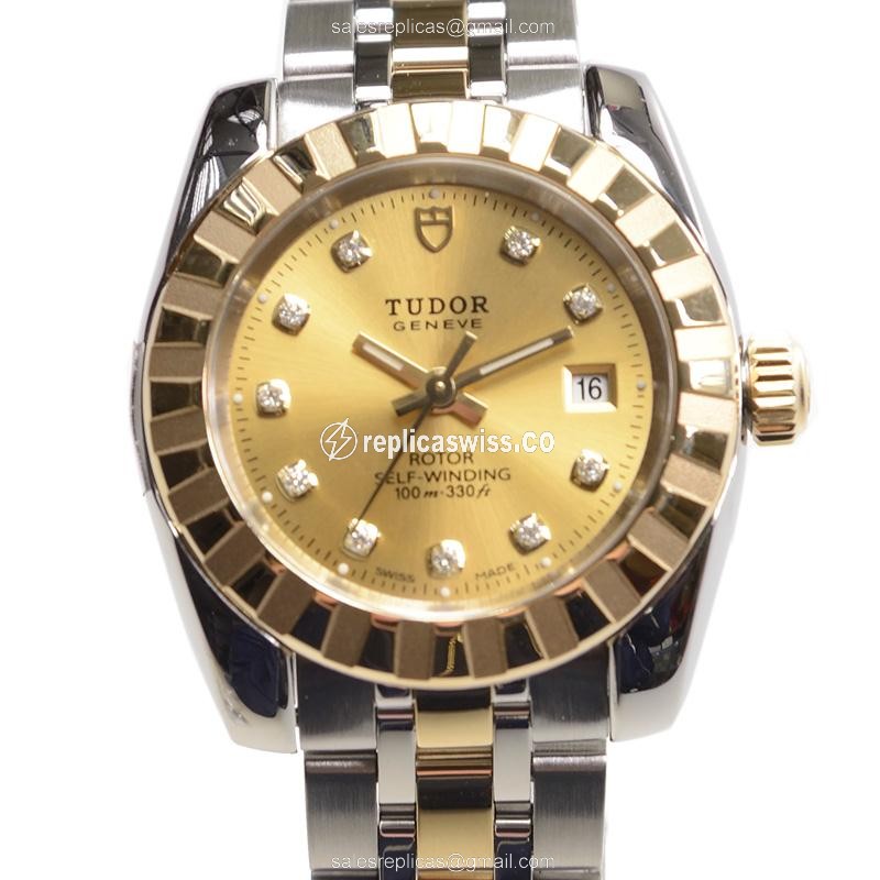 Tudor Classic - Automatic - 18kt Gold & Steel - Gold Dial - Silver Clasp